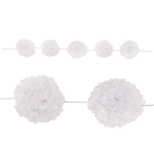 Beistle 8ft. White Tissue Flower Garland